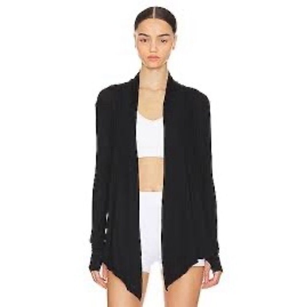 Bobi Los Angeles Women's Open Front Cardigan Black Size S Casual‎ Sweater